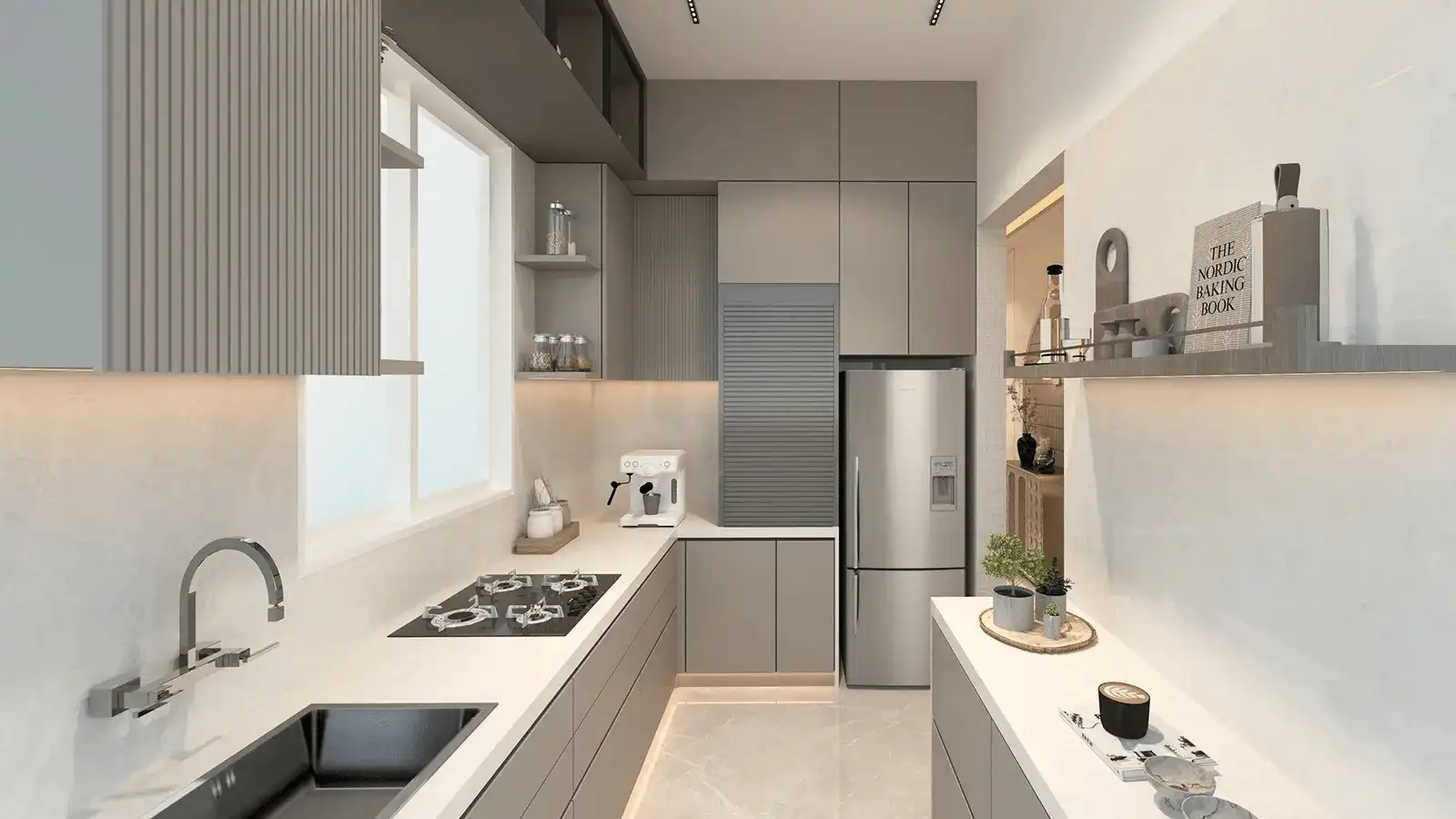 Elegant modular kitchen at SNN Electronic City Phase 1