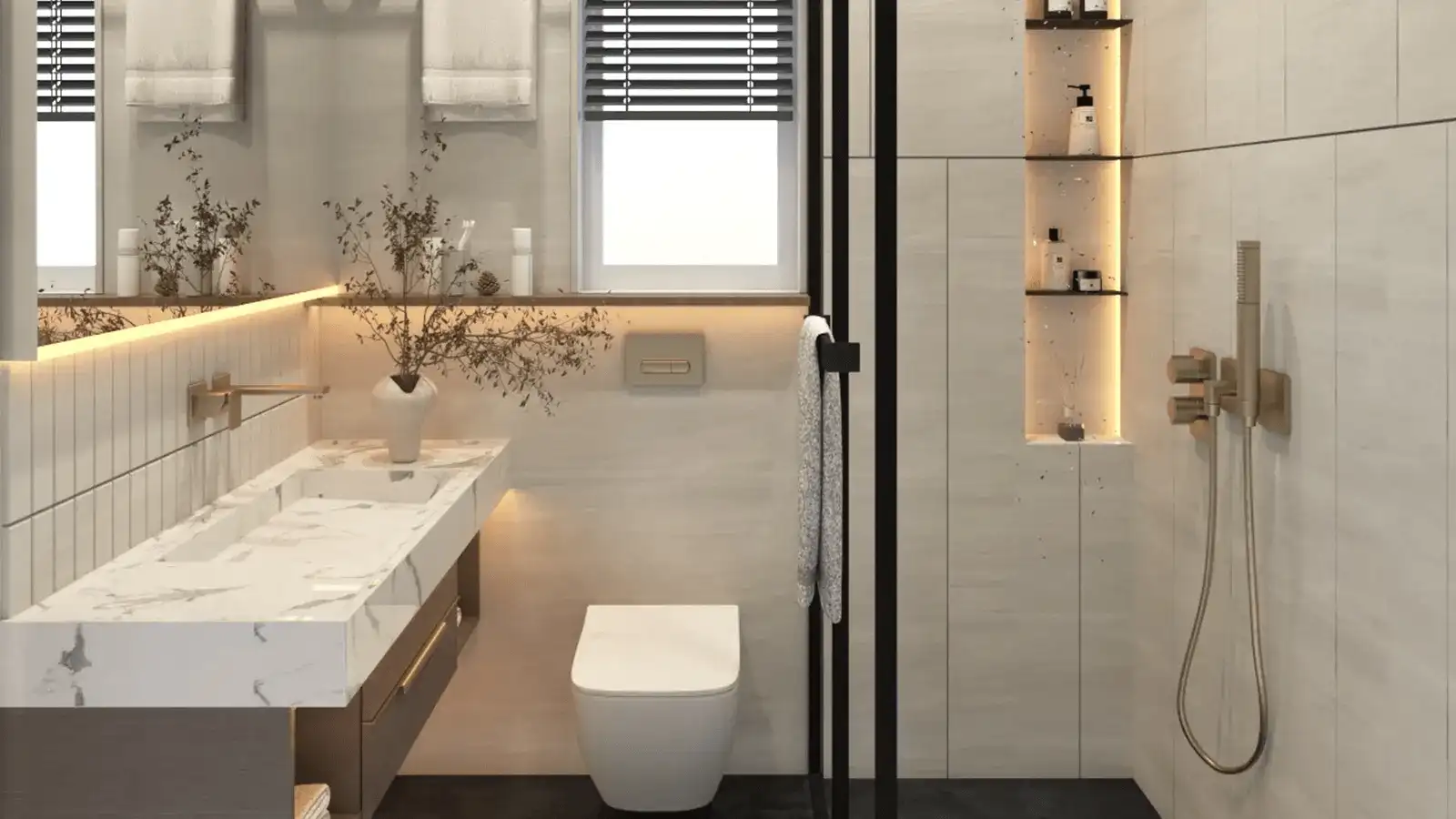 Luxury bathroom design at SNN Electronic City Phase 1