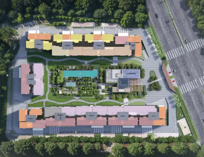 Master plan layout of SNN Electronic City Phase 1's high-rise towers